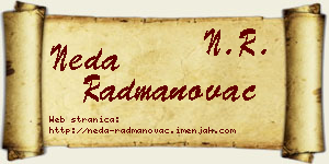Neda Radmanovac vizit kartica